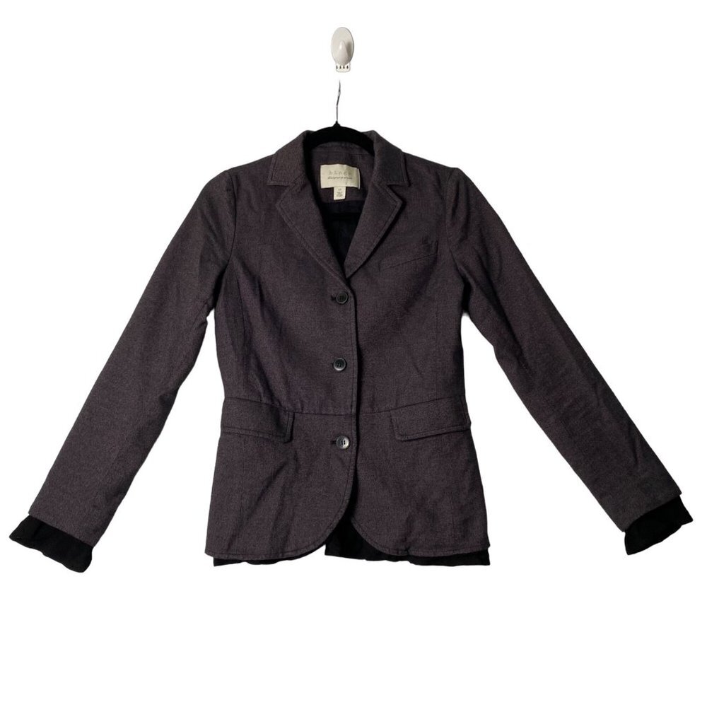 hinge Blazer Jacket Women Size‎ XS Designed in Seattle Cotton Blend Tweed Lined